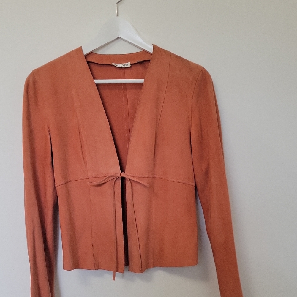 Tahari | Vintage Suede Tie Front Jacket | Size Small